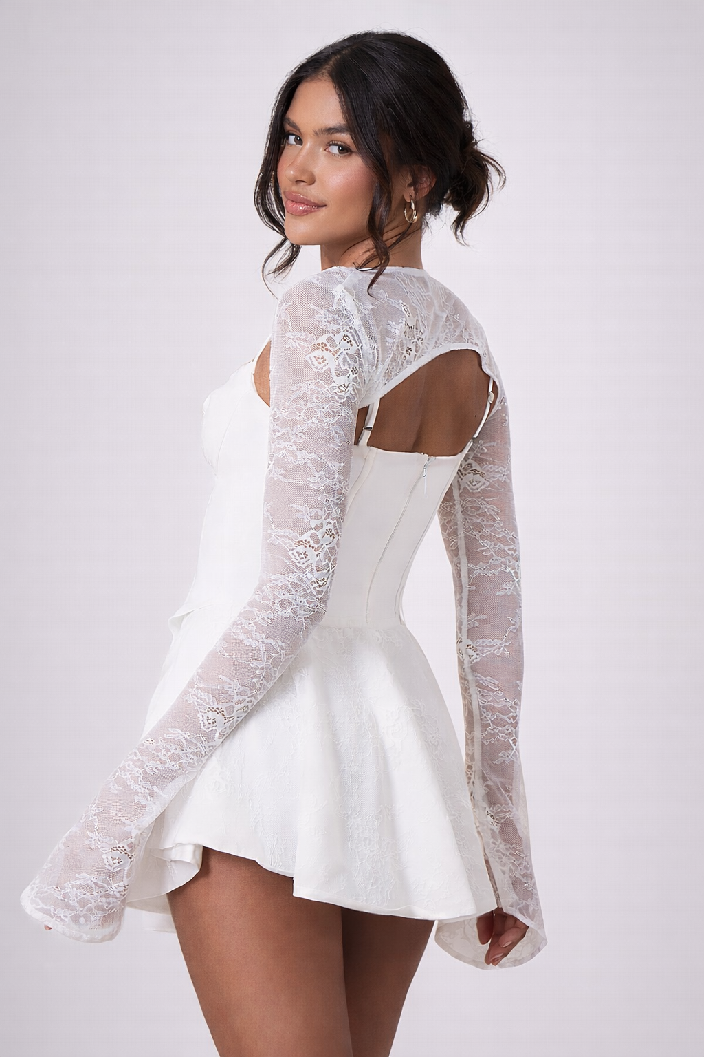 ELENA LACE DRESS - WHITE